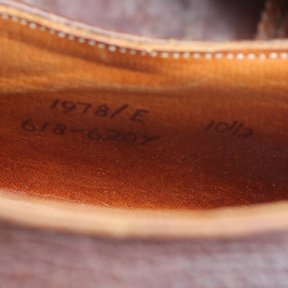 Vintage 70s Eaton's Exotic Oxhide Wingtips, Made in England, US Men's 10.5 E - Picture 10 of 12